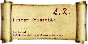 Lutter Krisztián névjegykártya